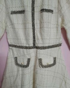 Chanel inspired White Tweed Dress