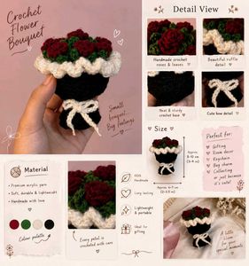Handmade Crochet Flower Bouquet Charm
