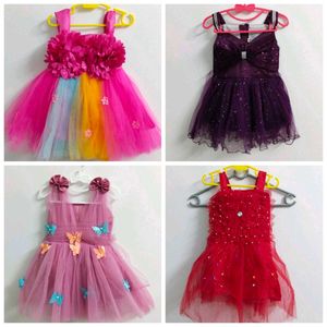 4 New Frocks for a 2-3 year old kid