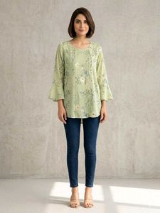 Chic Floral Bell Sleeve Top