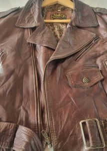Vintage cropped Leather Biker Jacket