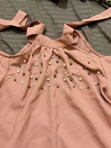 Chic Cold Shoulder Embellished Top