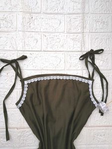 Olive Strappy Short Kurti 🫶🏻