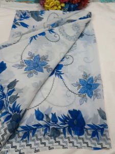 Beautiful Blue Floral saree