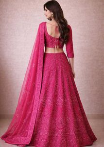 Stunning Pink Embroidered Lehenga Set