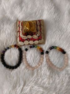 Shree Yantra+3 Seven Chakra Brecelet