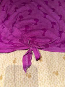 Purple Tie-Front Barbie T-Shirt