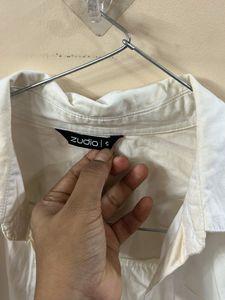 Classic White Cropped Shirt