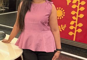 Chic Pink Peplum Top