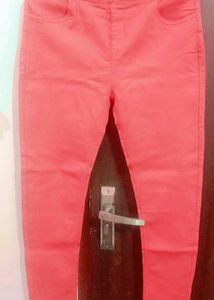 Coral Stretch Skinny Pants