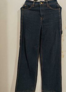 Dark Wash Wide Leg Cargo Jeans