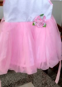Beautiful Pink and White Partywear Frock
