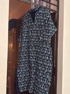 Stylish Navy Blue Printed Kurta
