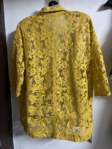 Yellow Lace Blazer