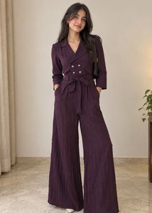 Elegant Plum Wide-Leg Jumpsuit