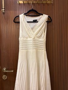 Elegant Cream V-Neck Dress