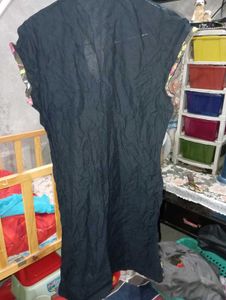 Black Kurta with Floral Embroidery