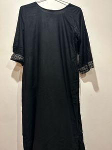 Black Kurta Pant Co-ord Set with Ethnic Print