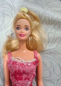 Doll in Pink Floral Dress
