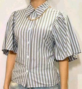 Striped Ruffled Tunic Top