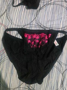 Black Embroidered Lingerie Set- 3 Floral colours