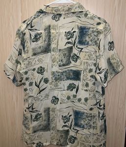 Vintage Abstract Floral Button-Up Shirt