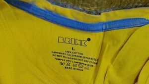 Yellow Graphic Cotton T-Shirt