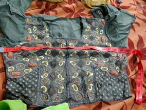 Embroidered lehenga blause with long jacket