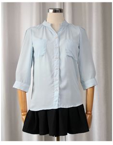 🚀🚀24Hrs EOS SALE🚀🚀 Light Blue Button-Up Top