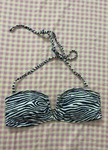 y2k Zebra Print Bikini Top