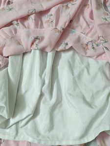 Chic Pink Floral Tiered Dress