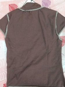 Stylish Brown Short Sleeve Top