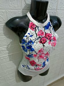 Branded Sexy Floral Print Bodysuit For XS &amp; S
