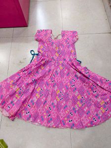 Cute Pink Printed Dress
