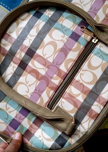 Twins Handbag - Stylish Plaid Design