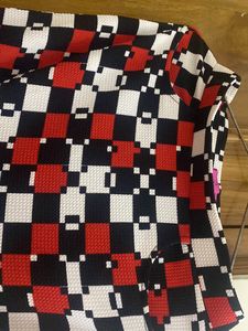 Red Black Check Skirt