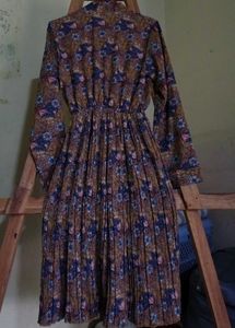 Vintage Style Pleated Midi Dress