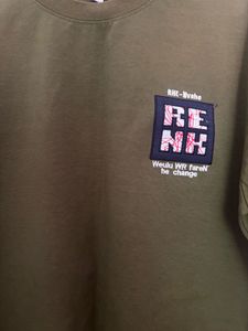 Olive Green Korean Graphic T-Shirt
