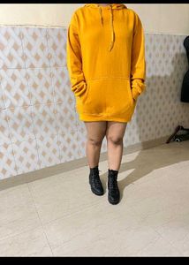 Yellow Oversized Hoodie Dress
