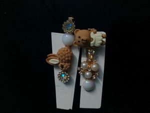 Cute teddy / rabbit Hair / korean Clips pack of 2