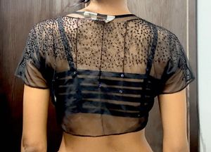 Embellished Sheer Black Capelet