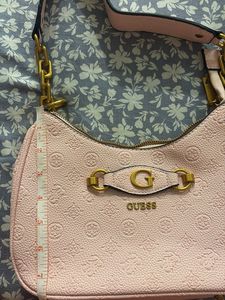 Guess Pink Embossed Shoulder Bag