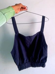Navy Blue Crop Tank Top