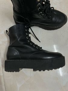 Black Chunky Platform Combat Boots