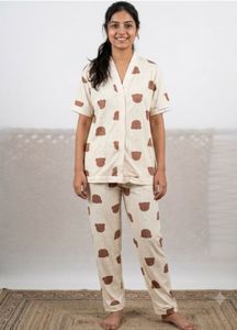 Cute Bear Print Pajama Set