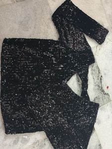 Sparkling Black Sequin Blouse