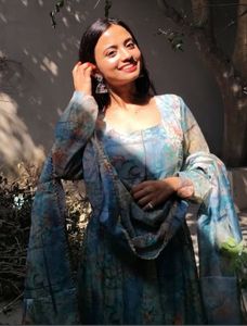 Floral Print Anarkali Kurta Set