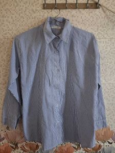 Blue Striped Button-Up Shirt
