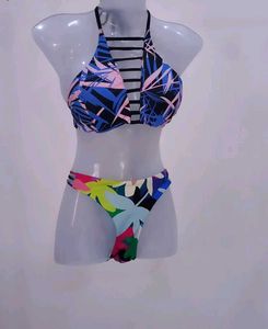 Vibrant Floral Print Bikini Set