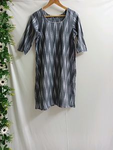 Grey Printed Straight Kurti From Prithvi Designers